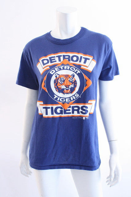 80s Vintage Detroit Tigers T Shirt / Champion / Slim Large 