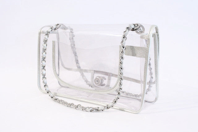 Chanel Heart CC Vinyl Transparent Classic Flap Bag ○ Labellov ○ Buy and  Sell Authentic Luxury