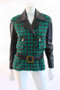 Vintage Chanel F/W 1992 Leather Boucle Jacket 