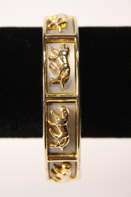Vintage 70's Jaguar Gold Bangle Bracelet
