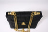 1960s Black Silk and Gold Handbag