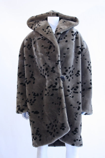 Vintage 80's Animal Print Faux Fur Coat