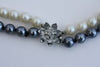 Flower clasp - faux pearls