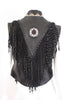 Vintage Beaded Fringe Leather Vest