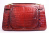 Vintage Red Caiman Crocodile Handbag 