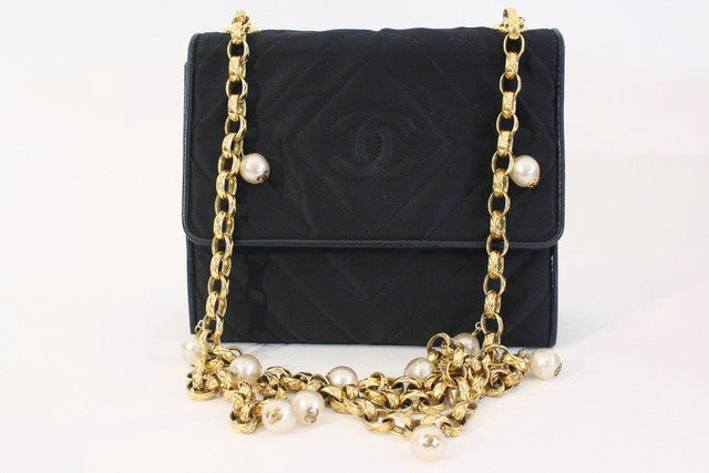 Rare Vintage CHANEL Flap Bag w/Pearls at Rice and Beans Vintage