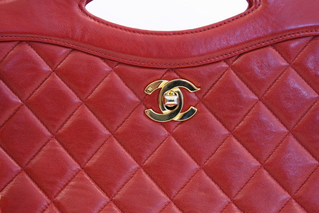 Rare Vintage Red CHANEL Bag at Rice and Beans Vintage