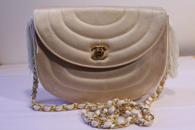 Vintage CHANEL Quilted Silk Handbag