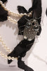 LANVIN Pearl, Ribbon, and Beetle Necklace