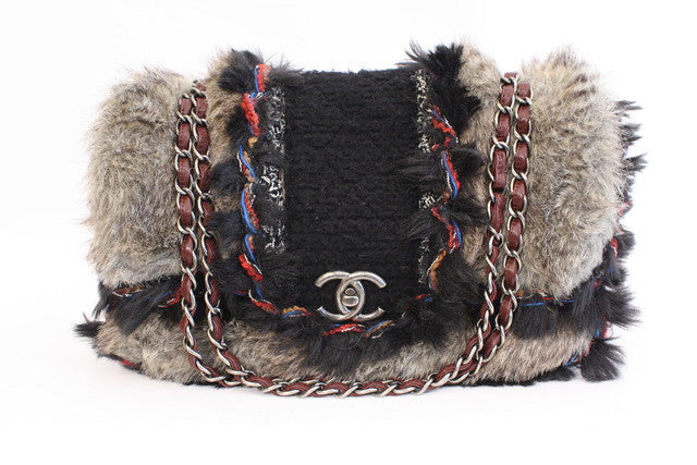 Chanel Fantasy Fur Maxi Flap Bag 