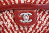 Rare Chanel red tweed flap bag