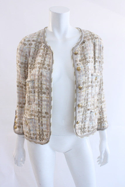 Vintage CHANEL Boucle Tweed Jacket at Rice and Beans Vintage