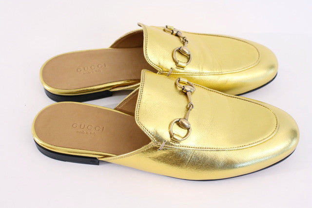 Gucci Princetown Gold Slipper Loafer