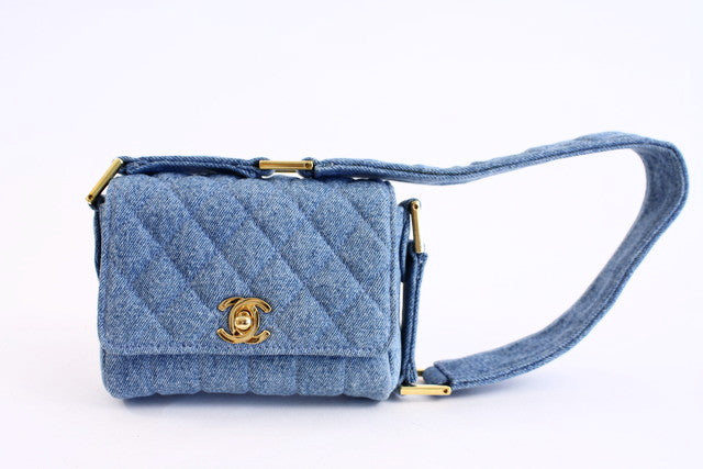 Chanel Vintage Mini Flap Denim Rare Cross Body Bag