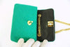 vintage chanel emerald green flap bag 