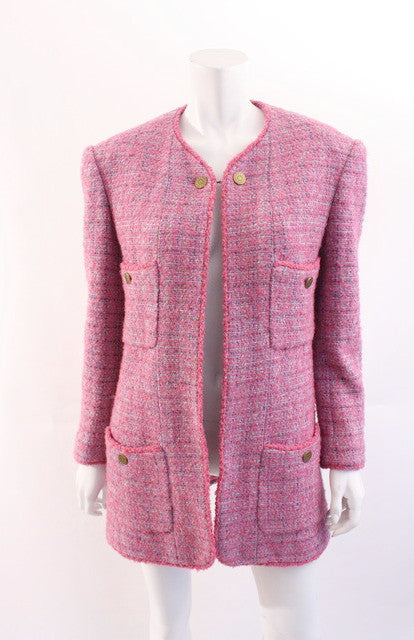 Vintage CHANEL Pink Boucle Jacket at Rice and Beans Vintage