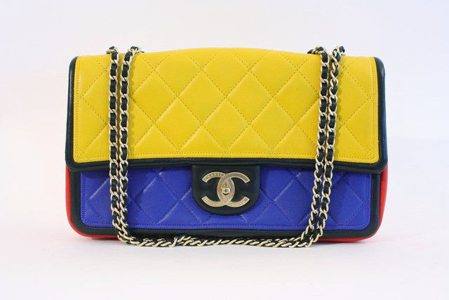 Rare CHANEL Multicolor Graphic Flap Bag at Rice and Beans Vintage