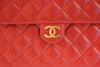 Vintage Chanel Red Flap Bag Clutch