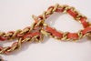 Vintage Chanel Red Leather & Chain Belt