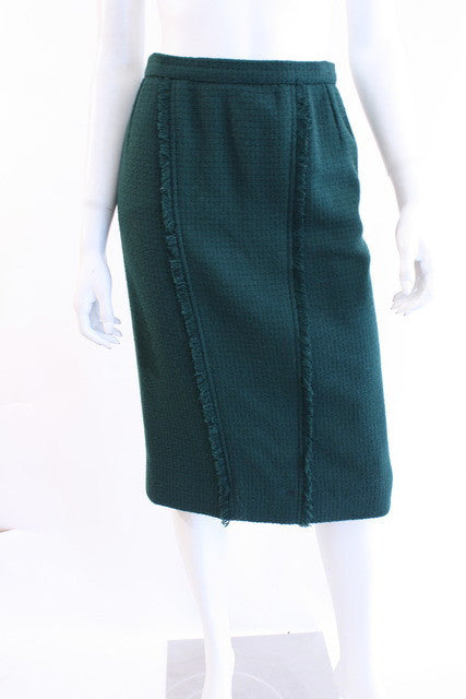 Vintage Chanel fringed boucle skirt