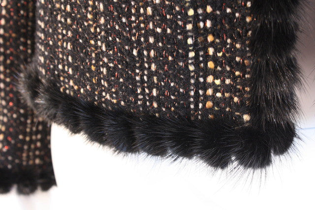 Chanel Mink Fur Tweed Coat
