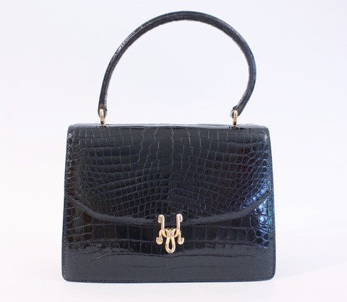 Gucci Crocodile Leather Vintage Top-Handle Bag, 1970s For Sale at 1stDibs