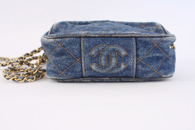 Buy Chanel Vintage Classic Double Flap Bag Quilted Denim 1743401