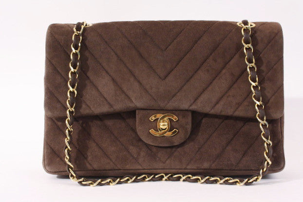 Vintage CHANEL Chevron Double Flap Bag at Rice and Beans Vintage