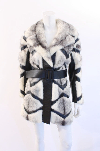 Vintage 60's Mink & Leather fur coat