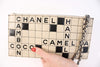 Vintage Chanel crossword cutch bag