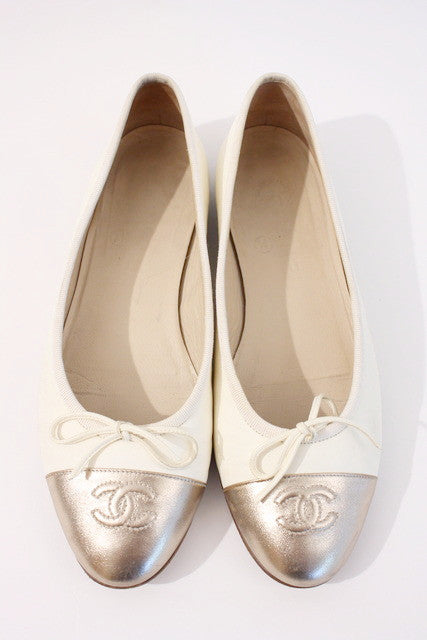 Chanel Classic Leather Ballet Flats 38.5 Pink