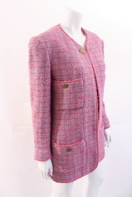 2018 Chanel Cropped Jacket New With Tags Raspberry Pink Blazer – Modig