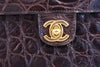 Rare Vintage Chanel Crocodile Flap Bag Clutch