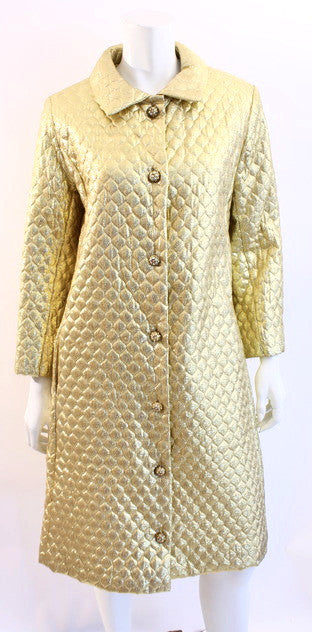 Vintage 60's Gold Quilted Coat