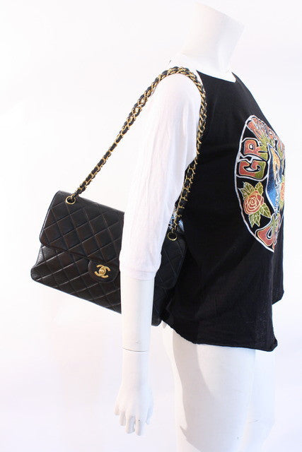 Vintage CHANEL Jumbo Double Sided Flap Bag at Rice and Beans Vintage