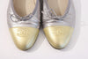 Vintage Chanel Silver Gold Ballet Flat