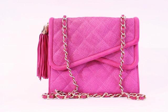 Rare Vintage CHANEL Pink Handbag at Rice and Beans Vintage