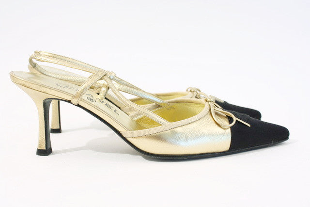 Vintage CHANEL Mules Heels at Rice and Beans Vintage