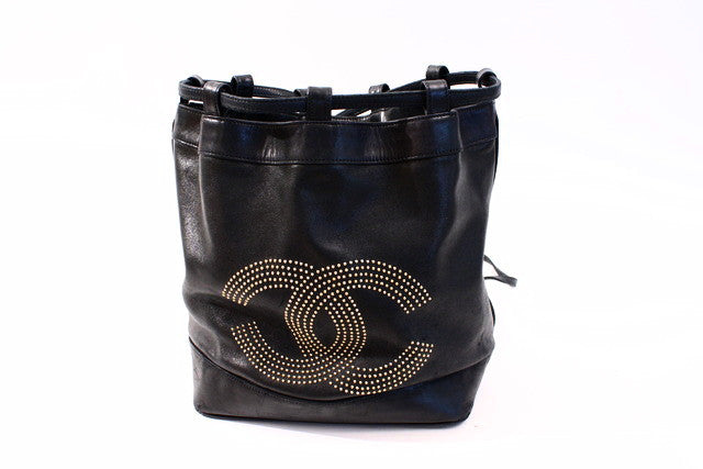Rare Vintage CHANEL Studded Bucket Bag at Rice and Beans Vintage