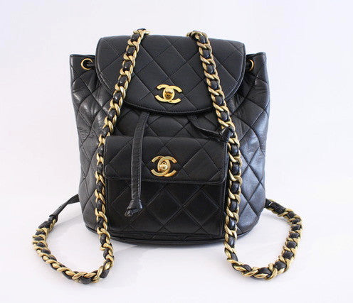 Rare Vintage CHANEL Quilted Backpack at Rice and Beans Vintage
