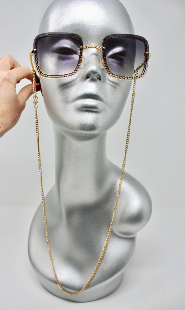 New 2019 CHANEL Chain Sunglasses at Rice and Beans Vintage