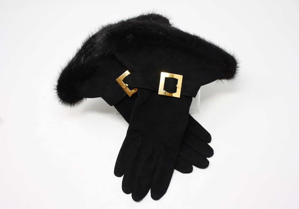 Rare Vintage HERMES Gloves With Mink Fur