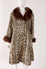 Vintage 70's SAFARI Faux Leopard Fur Coat w/Fur Accents