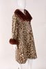 Vintage 70's SAFARI Faux Leopard Fur Coat w/Fur Accents