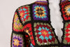 Rare Vintage 1972 ADOLFO Crochet "Granny Squares" Tunic Sweater