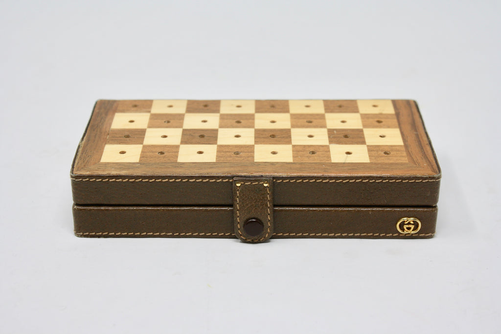 Gucci Leather Backgammon and Chess Set