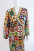 Vintage 70's Crochet Blanket Coat