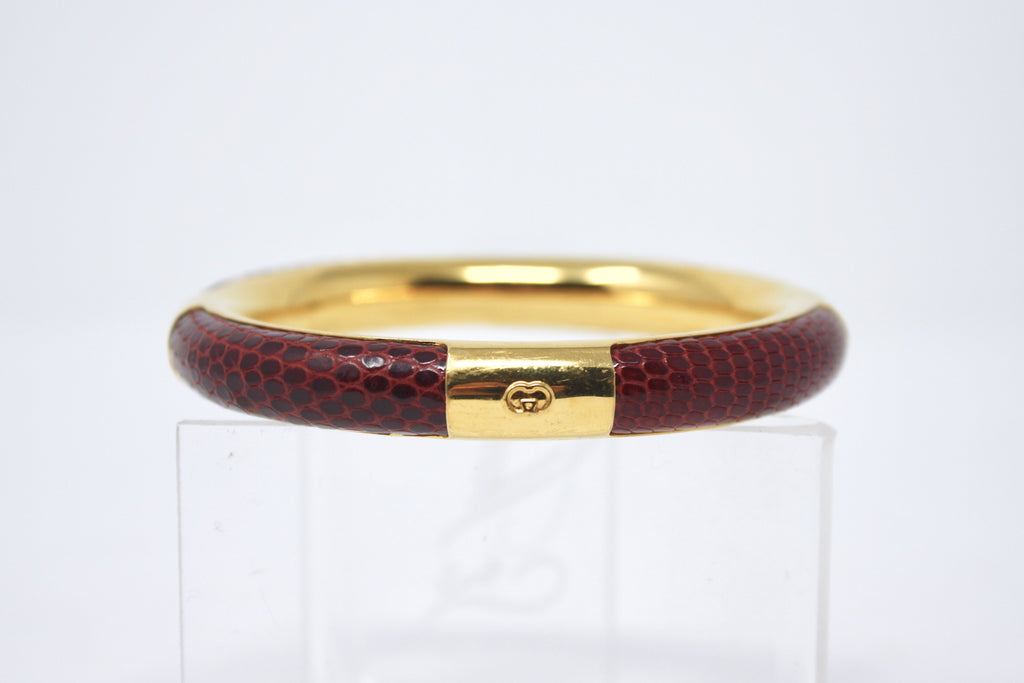 Vintage 70's GUCCI Snakeskin & Gold Bracelet
