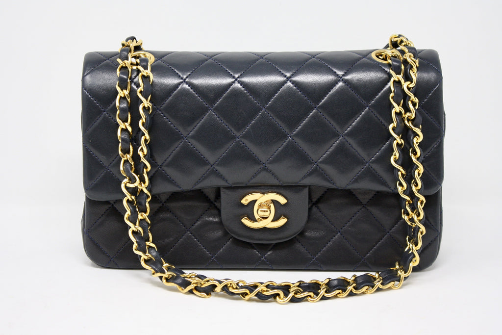 Vintage CHANEL Navy 2.55 Double Flap Bag at Rice and Beans Vintage