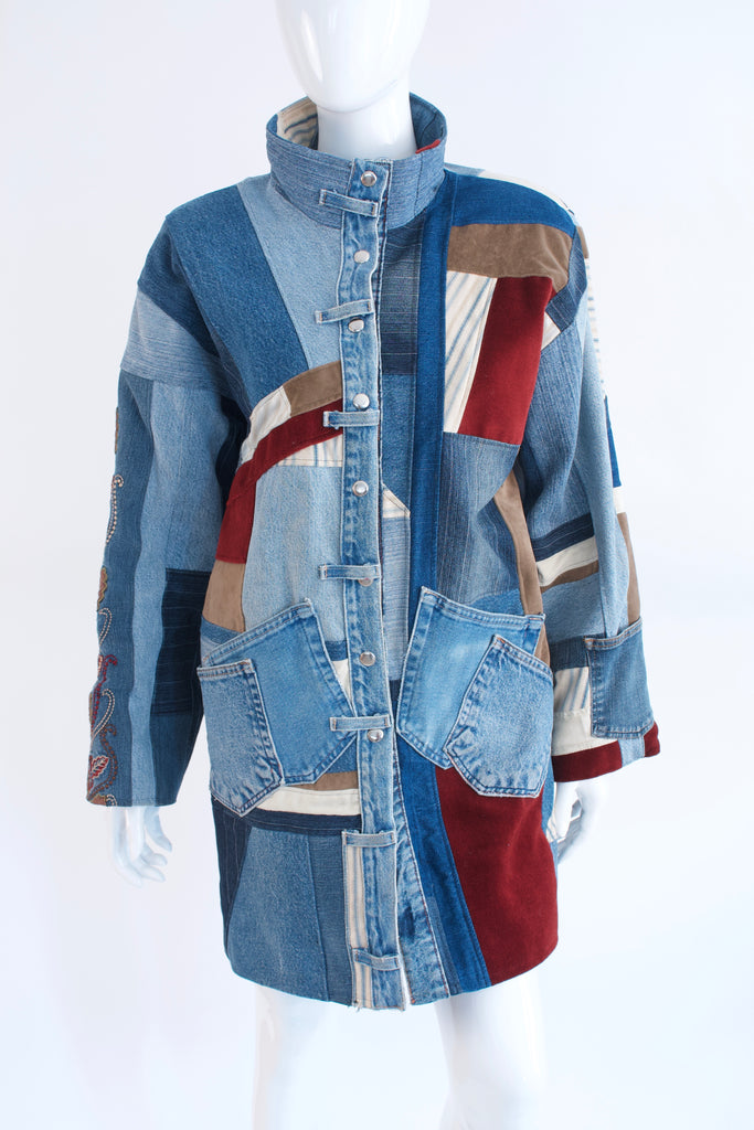 Vintage 80's Patchwork Denim Coat